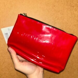 Yves Saint Laurent Red Patent Zip Pouch